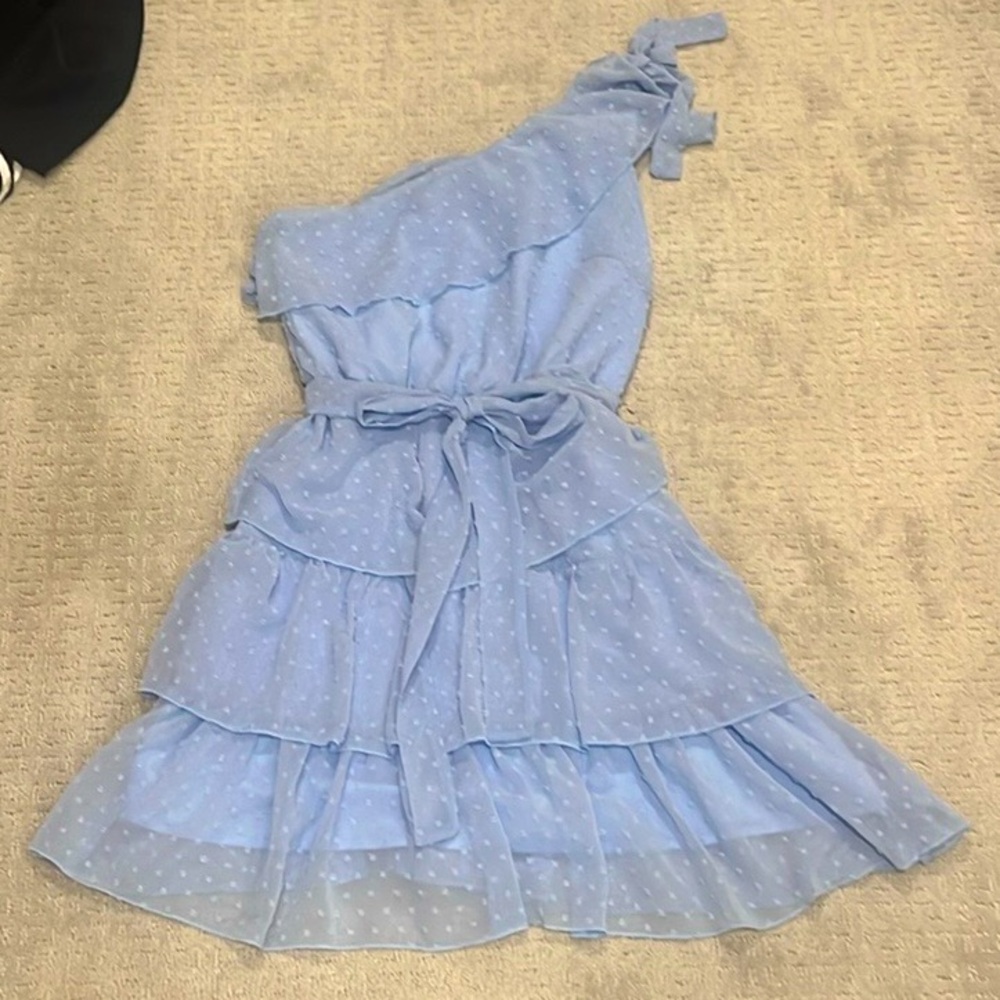 One shoulder ruffled dress